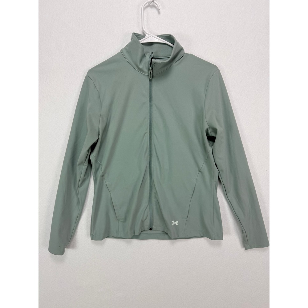 Under Armour Fitted Full Zip Track Jacket Fitted Sage Green Women L Activewear